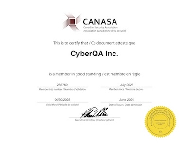 CANASA - Canadian Security Association Certificate